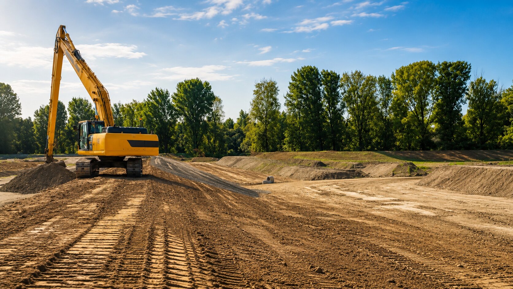 Bodenschutz auf einer Baustelle